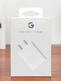 Google 30W USB-C-Fast Charging Pixel Phone Charger-Compatible with USB-C devices, White