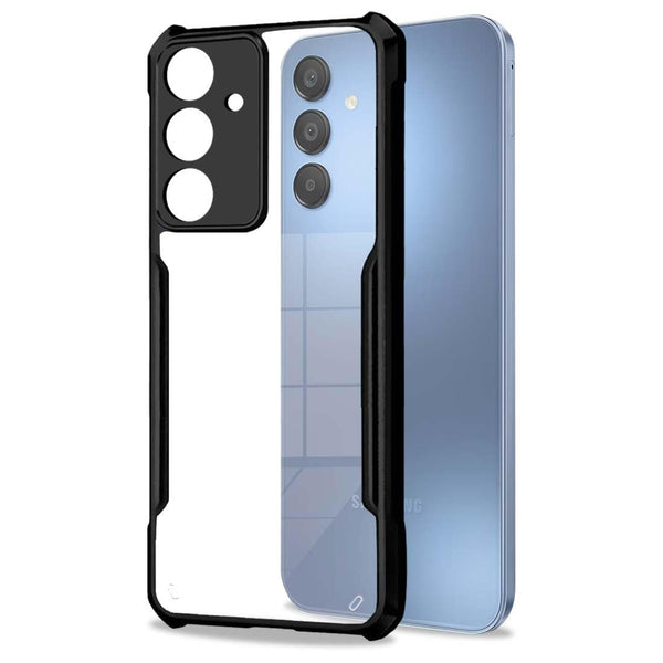 VAKIBO Best Selling Black and Transparent Coloured Made With Soft TPU and Acrylic Back Cover Case With 4 Corner and Camera Protection Suitable for Samsung Galaxy S25