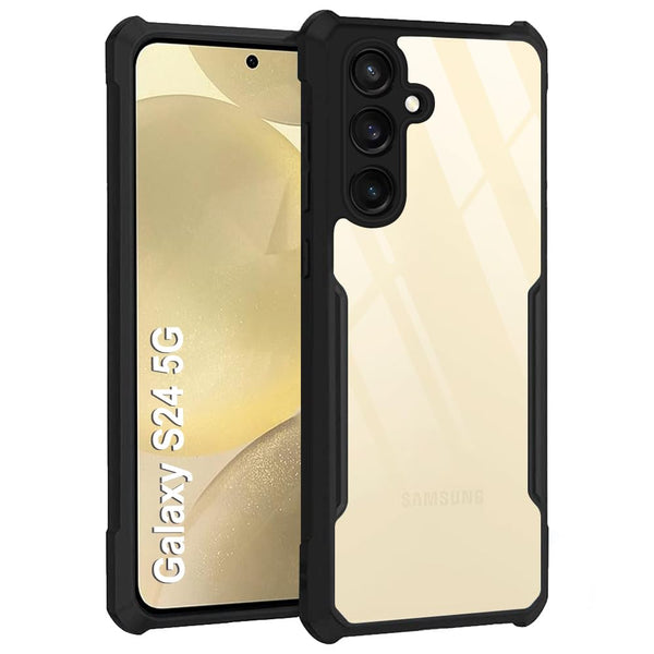 VAKIBO Super Premium Black Border Transparent Case With Corner Protection & Camera Protection Suitable for Samsung S24