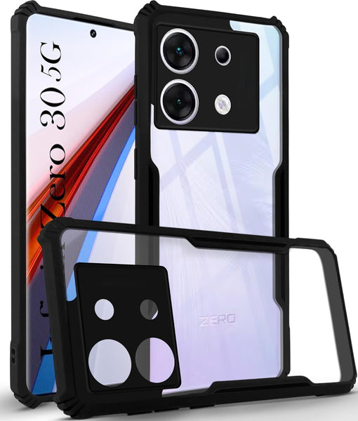 VAKIBO Super Premium Black Border Transparent Case With Corner Protection & Camera Protection Suitable for Infinix Zero 30