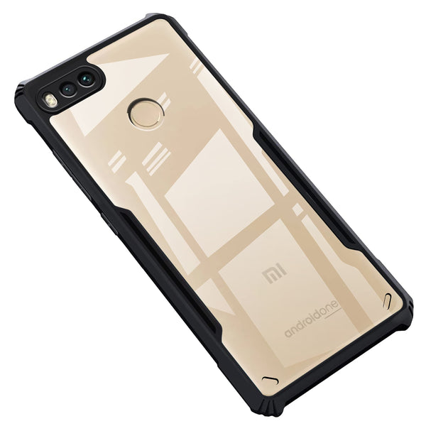 VAKIBO Super Premium Black Border Transparent Case With Corner Protection & Camera Protection Suitable for MI A1