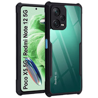 VAKIBO Super Premium Black Border Transparent Case With Corner Protection & Camera Protection Suitable for Mi Poco X5 5G