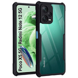 VAKIBO Super Premium Black Border Transparent Case With Corner Protection & Camera Protection Suitable for Mi Poco X5 5G