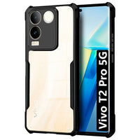 VAKIBO Super Premium Black Border Transparent Case With Corner Protection & Camera Protection Suitable for Vivo T2 Pro 5G