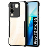 VAKIBO Super Premium Black Border Transparent Case With Corner Protection & Camera Protection Suitable for Vivo T2 Pro 5G