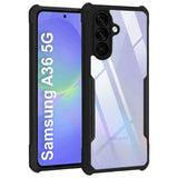 VAKIBO Best Selling Black and Transparent Coloured Made With Soft TPU and Acrylic Back Cover Case With 4 Corner and Camera Protection Suitable for Samsung Galaxy A36