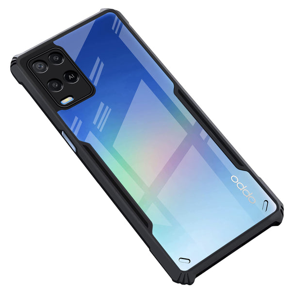 VAKIBO Super Premium Black Border Transparent Case With Corner Protection & Camera Protection Suitable for Oppo A54