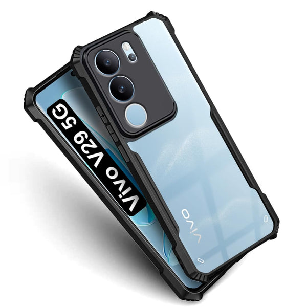 VAKIBO Super Premium Black Border Transparent Case With Corner Protection & Camera Protection Suitable for Vivo V29