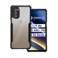 VAKIBO Super Premium Black Border Transparent Case With Corner Protection & Camera Protection Suitable for Moto G51