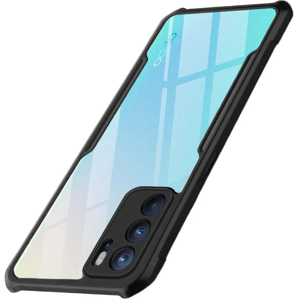 VAKIBO Super Premium Black Border Transparent Case With Corner Protection & Camera Protection Suitable for Oppo Reno 6 Pro