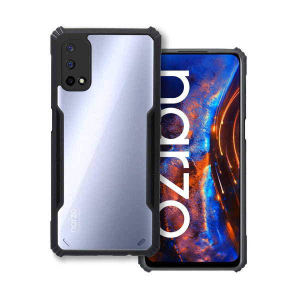 VAKIBO Super Premium Black Border Transparent Case With Corner Protection &amp; Camera Protection Suitable for Realme Narzo 30 Pro