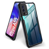 VAKIBO Super Premium Black Border Transparent Case With Corner Protection & Camera Protection Suitable for Oppo A55 4G