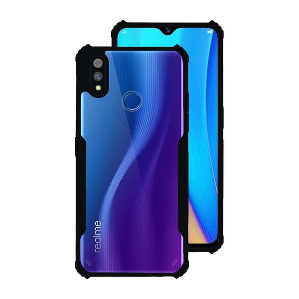 VAKIBO Super Premium Black Border Transparent Case With Corner Protection & Camera Protection Suitable for Realme 3 Pro