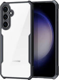 VAKIBO Best Selling Black and Transparent Coloured Made With Soft TPU and Acrylic Back Cover Case With 4 Corner and Camera Protection Suitable for Samsung Galaxy S25 Plus