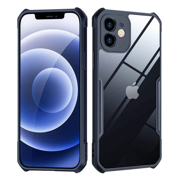 VAKIBO Best Selling Black and Transparent Coloured Made With Soft TPU and Acrylic Back Cover Case With 4 Corner and Camera Protection Suitable for iPhone 12