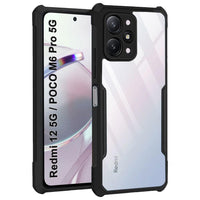 VAKIBO Super Premium Black Border Transparent Case With Corner Protection & Camera Protection Suitable for Mi Redmi 12 5G