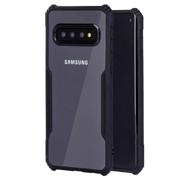 VAKIBO Best Selling Black and Transparent Back Cover Case Made With Soft TPU and Acrylic With 4 Corner and Camera Protection Suitable for Samsung Galaxy S10