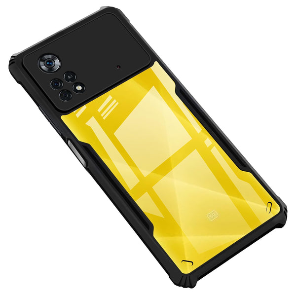 VAKIBO Super Premium Black Border Transparent Case With Corner Protection & Camera Protection Suitable for Mi Poco X4 Pro