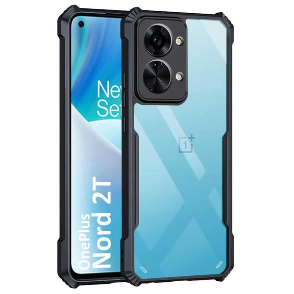 VAKIBO Best Selling Black and Transparent Back Cover Case Made With Soft TPU and Acrylic With 4 Corner and Camera Protection Suitable for OnePlus Nord 2T