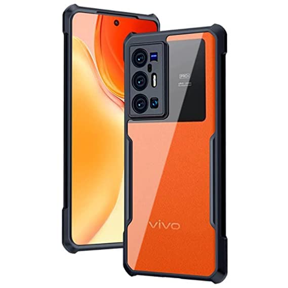 VAKIBO Best Selling Black and Transparent Coloured Made With Soft TPU and Acrylic Back Cover Case With 4 Corner and Camera Protection Suitable for Vivo X70 Pro Plus