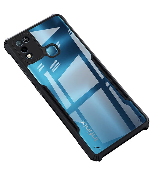 VAKIBO Super Premium Black Border Transparent Case With Corner Protection & Camera Protection Suitable for Infinix Hot 10 Play