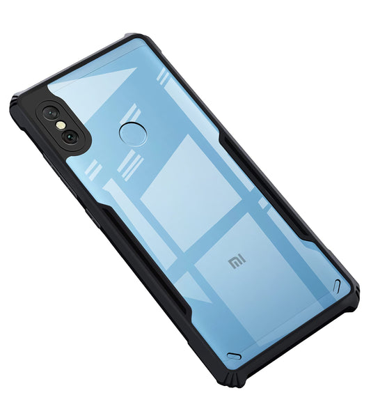 VAKIBO Super Premium Black Border Transparent Case With Corner Protection & Camera Protection Suitable for MI Redmi Note 6 Pro