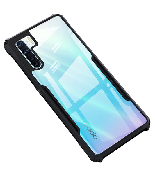VAKIBO Super Premium Black Border Transparent Case With Corner Protection & Camera Protection Suitable for Oppo F15