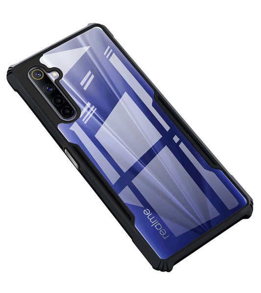 VAKIBO Super Premium Black Border Transparent Case With Corner Protection & Camera Protection Suitable for Realme 6