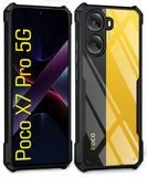 VAKIBO Best Selling Black and Transparent Coloured Made With Soft TPU and Acrylic Back Cover Case With 4 Corner and Camera Protection Suitable for Mi Poco X7 Pro