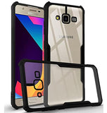VAKIBO Super Premium Black Border Transparent Case With Corner Protection & Camera Protection Suitable for Samsung J2 2015 /J2 /J200