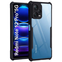 VAKIBO Super Premium Black Border Transparent Case With Corner Protection & Camera Protection Suitable for Mi Redmi Note 12 Pro Plus