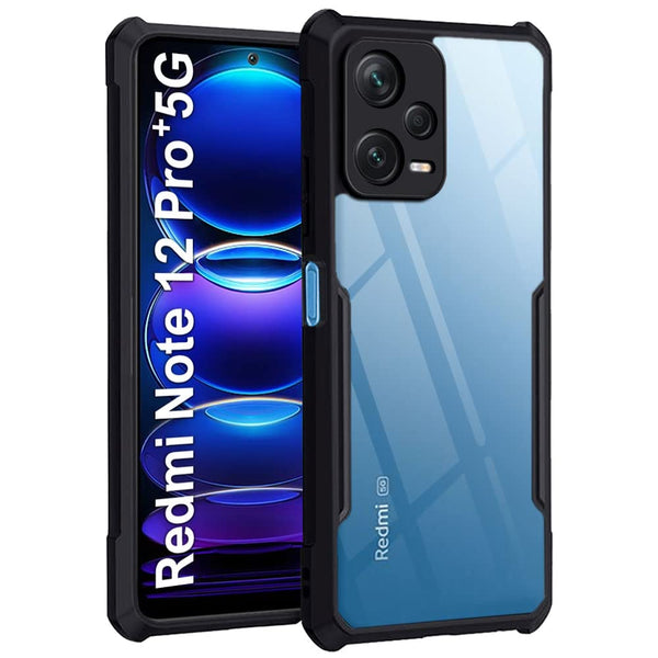 VAKIBO Super Premium Black Border Transparent Case With Corner Protection & Camera Protection Suitable for Mi Redmi Note 12 Pro Plus
