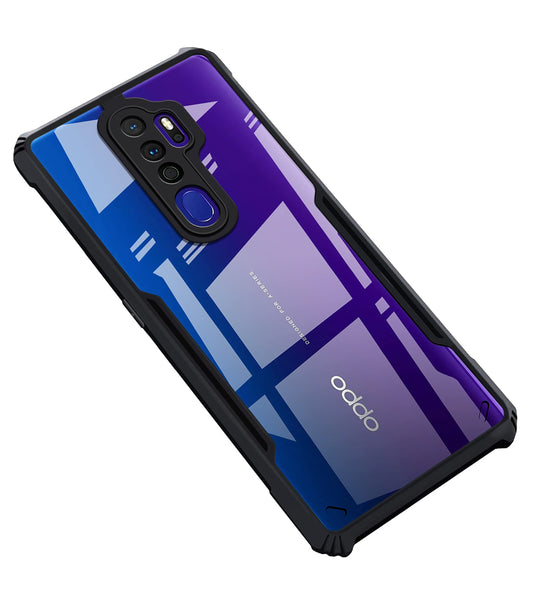 VAKIBO Super Premium Black Border Transparent Case With Corner Protection & Camera Protection Suitable for Oppo A5 2020
