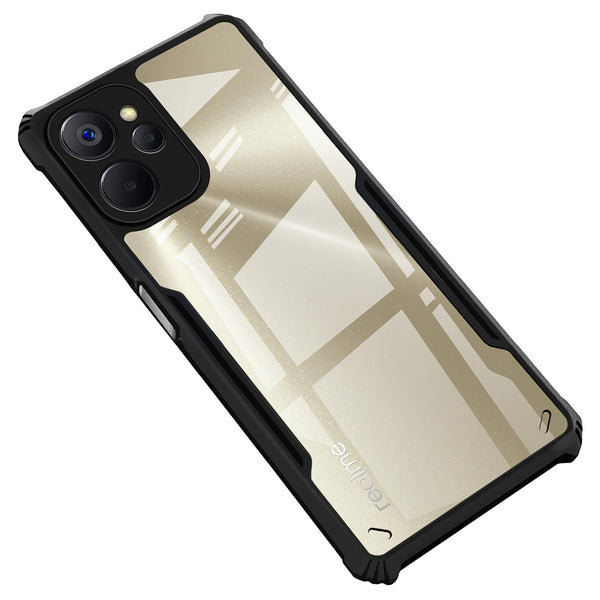 VAKIBO Super Premium Black Border Transparent Case With Corner Protection & Camera Protection Suitable for Realme 9i 5G