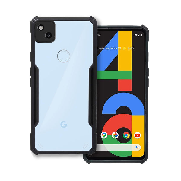 VAKIBO Best Selling Black and Transparent Coloured Made With Soft TPU and Acrylic Back Cover Case With 4 Corner and Camera Protection Suitable for Google Pixel 4A