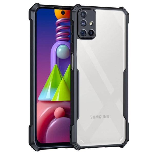 VAKIBO Super Premium Black Border Transparent Case With Corner Protection & Camera Protection Suitable for Samsung M51