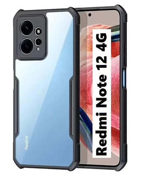 VAKIBO Super Premium Black Border Transparent Case With Corner Protection & Camera Protection Suitable for Mi Redmi Note 12 4G