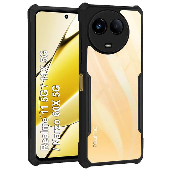 VAKIBO Super Premium Black Border Transparent Case With Corner Protection & Camera Protection Suitable for Realme 11 5G