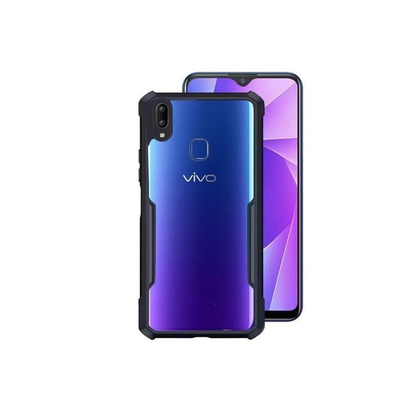 VAKIBO Best Selling Black and Transparent Coloured Made With Soft TPU and Acrylic Back Cover Case With 4 Corner and Camera Protection Suitable for Vivo Y97