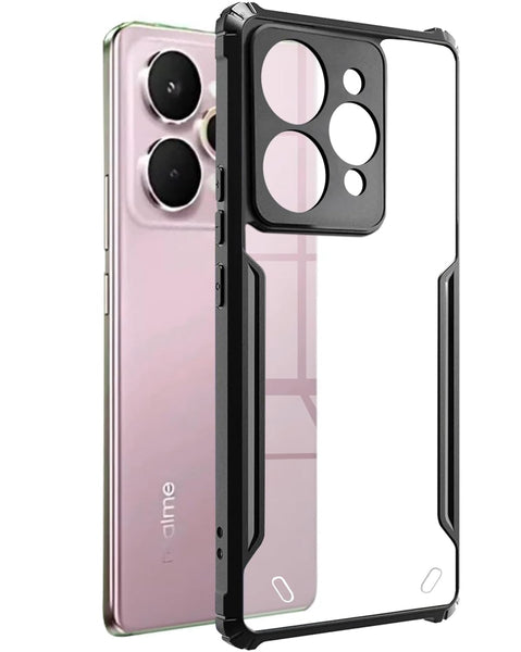 VAKIBO Super Premium Black Border Transparent Case With Corner Protection & Camera Protection Suitable for Realme 15