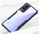 VAKIBO Best Selling Black and Transparent Coloured Made With Soft TPU and Acrylic Back Cover Case With 4 Corner and Camera Protection Suitable for Vivo X60