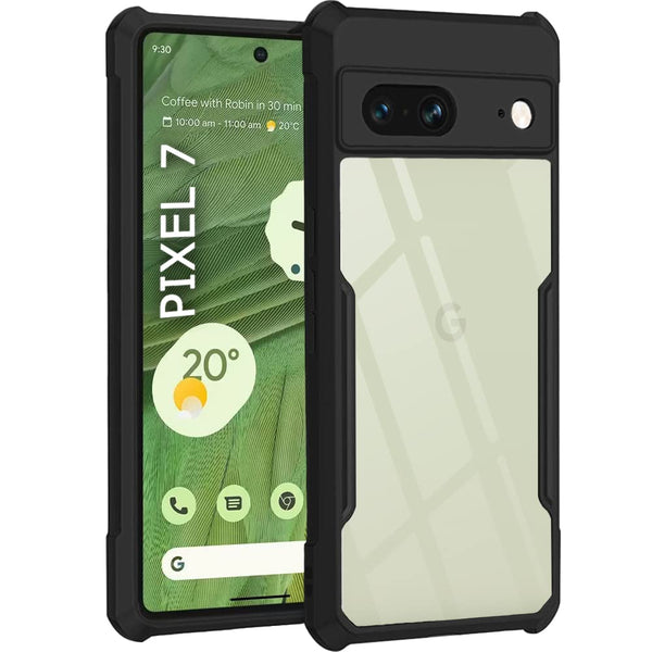 VAKIBO Super Premium Black Border Transparent Case With Corner Protection & Camera Protection Suitable for Google Pixel 7
