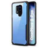 VAKIBO Best Selling Black and Transparent Back Cover Case Made With Soft TPU and Acrylic With 4 Corner and Camera Protection Suitable for OnePlus 8 Pro