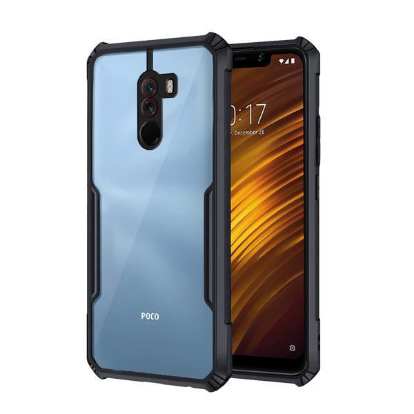 VAKIBO Super Premium Black Border Transparent Case With Corner Protection & Camera Protection Suitable for Poco F1