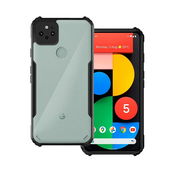 VAKIBO Super Premium Black Border Transparent Case With Corner Protection & Camera Protection Suitable for Google Pixel 5