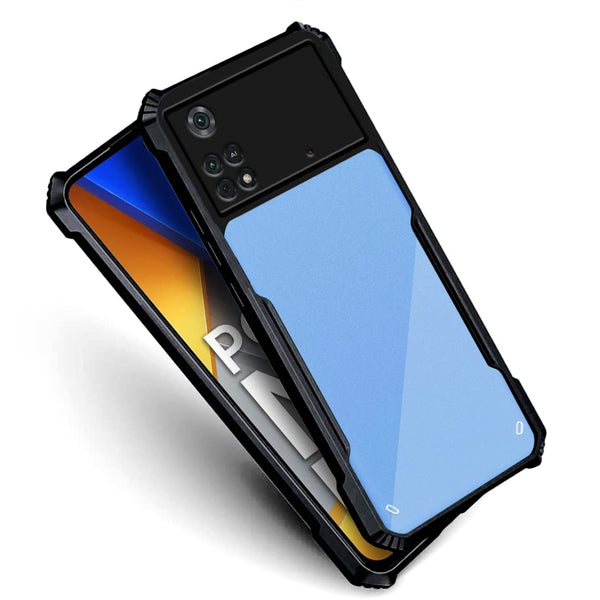 VAKIBO Super Premium Black Border Transparent Case With Corner Protection & Camera Protection Suitable for Mi Poco M4 Pro 5G