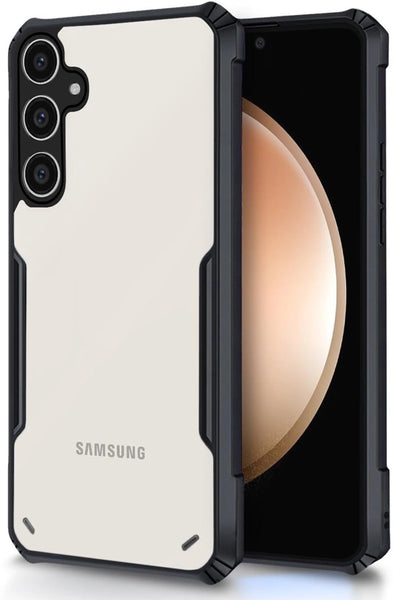 VAKIBO Best Selling Black and Transparent Coloured Made With Soft TPU and Acrylic Back Cover Case With 4 Corner and Camera Protection Suitable for Samsung Galaxy S25 FE