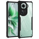 VAKIBO Best Selling Black and Transparent Coloured Made With Soft TPU and Acrylic Back Cover Case With 4 Corner and Camera Protection Suitable for Oppo Reno11