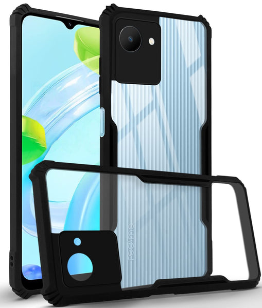 VAKIBO Super Premium Black Border Transparent Case With Corner Protection & Camera Protection Suitable for Realme C30s