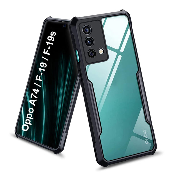 VAKIBO Super Premium Black Border Transparent Case With Corner Protection & Camera Protection Suitable for Oppo F19s
